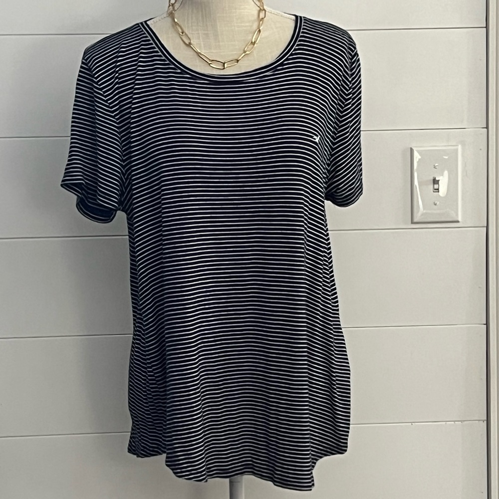 Hollister tee size large. Blue and white stripe.